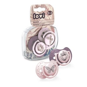 LOVI Silicone Dynamic Soother 0-3m 2 pcs Botanic Girl