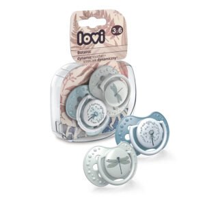 LOVI silicone dynamic pacifier 3-6 m 2 pcs Botanic Boy