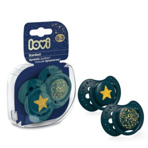 LOVI Silicone Dynamic Soother 0-3m 2pcs Stardust Green