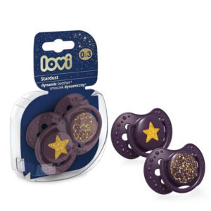 LOVI Silicone Dynamic Soother 0-3m 2pcs Stardust Violet