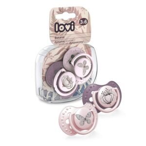 LOVI silicone dynamic pacifier 3-6 m 2 pcs Botanic girl