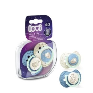 LOVI Silicone Dynamic Soother 0-3m 2 pcs Night&Day Boy