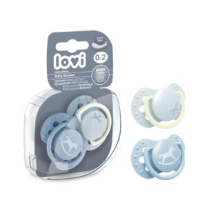 LOVI Silicone Dynamic Soother 0-2m 2 pcs (Baby Shower Boy)