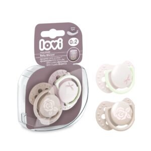 LOVI dynamic silicone pacifier 0-2 m 2 pcs ( Baby Shower Girl )