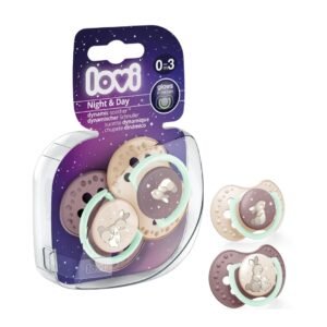 LOVI Silicone Dynamic Soother 0-3m 2 pcs Night&Day girl