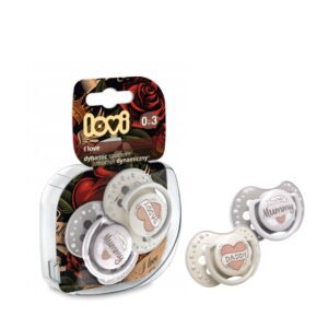 LOVI Silicone Dynamic Soother 0-3m 2 pcs I Love