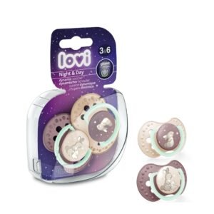 LOVI dynamic silicone pacifier 3-6m 2 pcs. Night&Day Girl