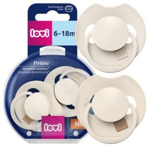 LOVI Prime Dynamic Silicone Pacifier 18+m 2 pcs Coconut/Ivory