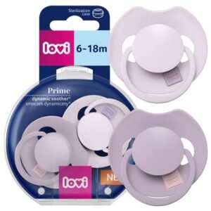 LOVI Prime dynamic silicone pacifier 6-18m 2 pcs Lilac/Violet (Copy)