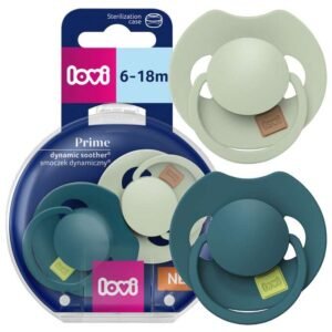LOVI Prime Dynamic Silicone Pacifier 6-18m 2 pcs Pistachio/Green