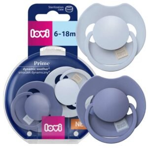LOVI Prime dynamic silicone pacifier 6-18m 2 pcs Baby Blue/Blue